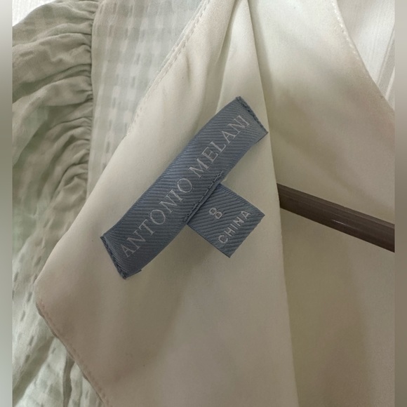 Antonio Melani “Born On 4th” Puff Sleeve Gingham Dress, size 8, light green - Picture 5 of 5